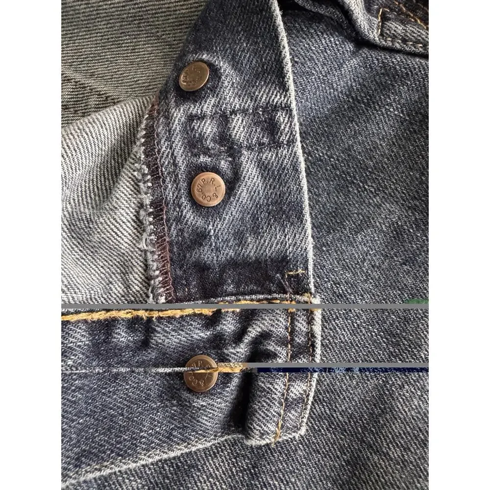 Vintage Polo Ralph Lauren Distressed Straight Leg Jeans Button Fly 40x30